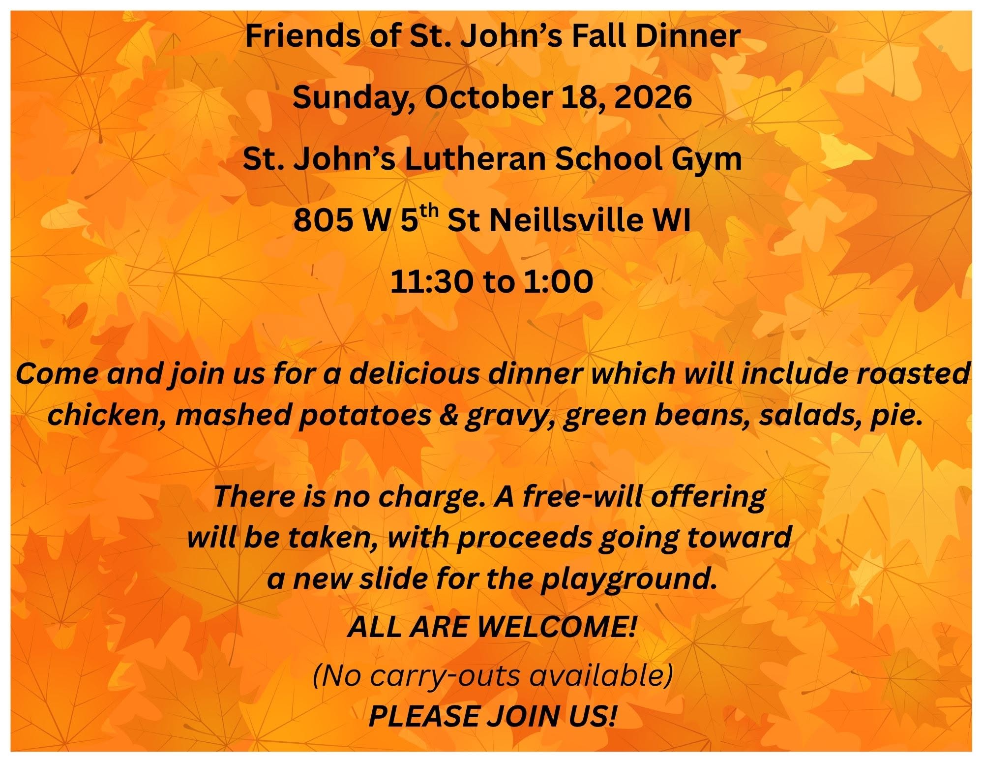 ST. JOHN'S FALL DINNER